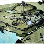 Motte and Bailey Castle Viewed From the Sky