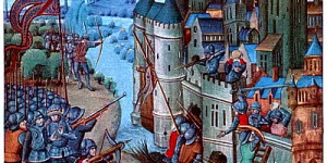 A Medieval Castle Being Defended Under Siege