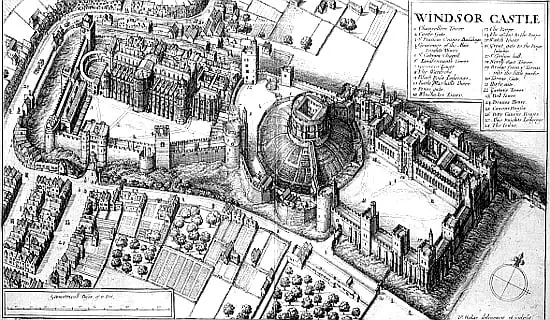Windsor Castle in London Ariel View