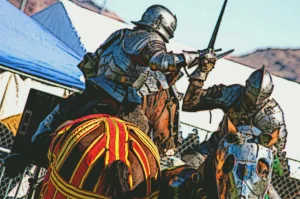 Two Knights clash in joust