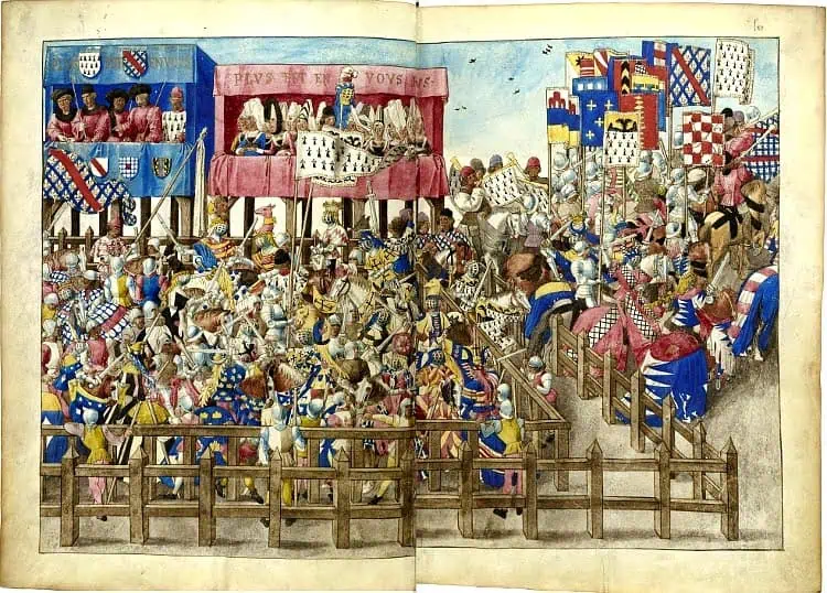 Melee at medieval tournament