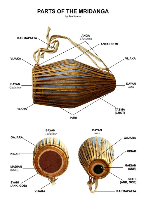 Mridanga drum parts