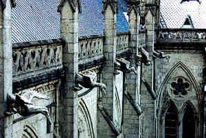 Ecuador Cathedral stone gargoyles
