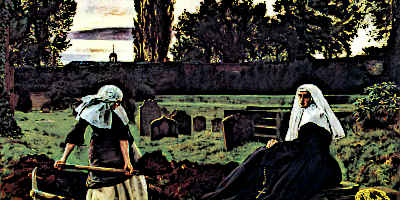 Medieval Nuns in Graveyard