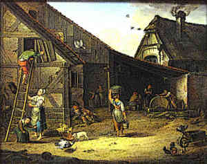 Life in medieval village peasants