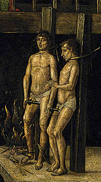 Garrotte Torture Device men standing