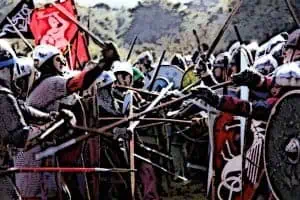 Medieval Housecarls in battle