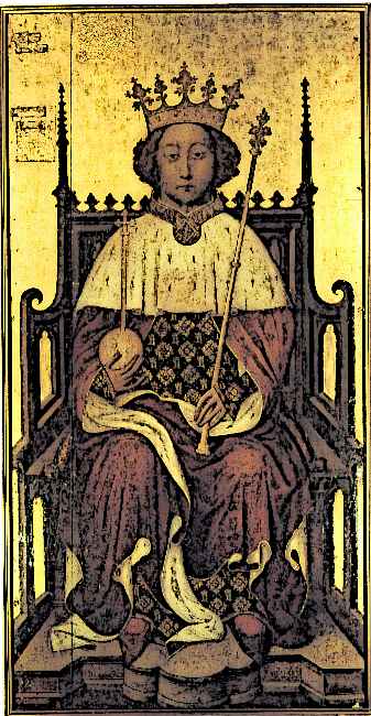 Medieval KIng Richard II on throne