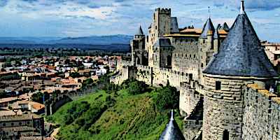 Medieval France Carcassonne walls and towers count
