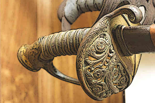 Scabbard Wooden Scabbard Protects a Medieval Sword