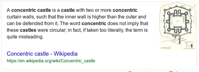 Concentric Castle Definition according to Google