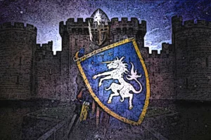 knight defending castle