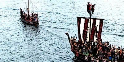 Viking Longboats viking raids near land 1