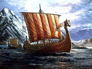 Viking Longboats viking raids with sail