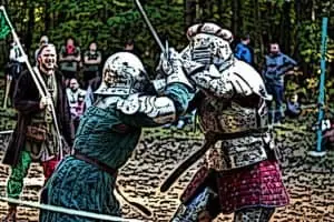 medieval tournament melee battle