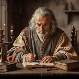 a medieval scribe photo